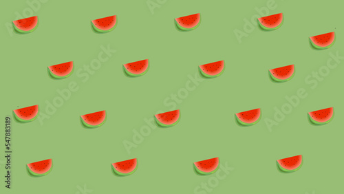 slice of watermelon in the green background