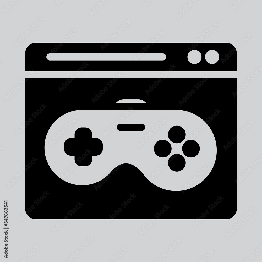 Game icon in solid style about browser, use for website mobile app presentation Game icon in solid style about browser, use for website mobile app presentation