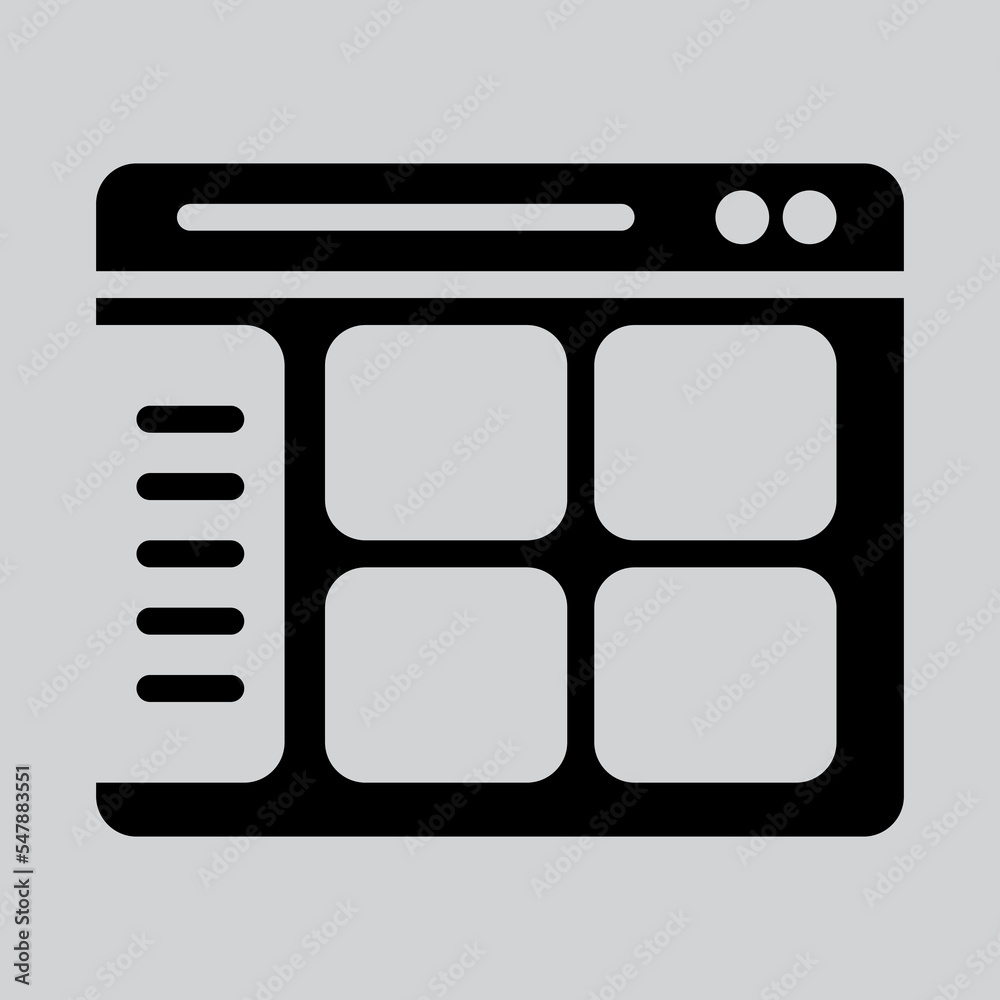 Dashboard menu icon in solid style about browser, use for website mobile app presentation Dashboard menu icon in solid style about browser, use for website mobile app presentation