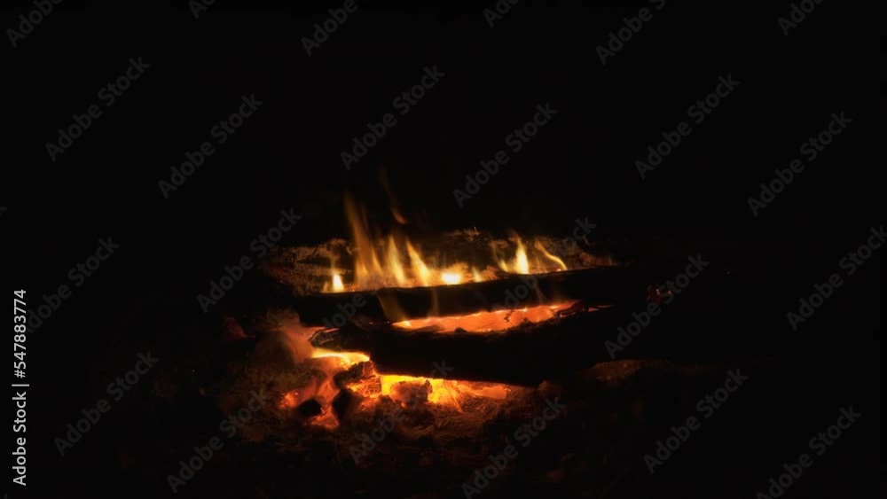 Campfire burns in the night. Night bonfire Campfire burns in the night. Night bonfire