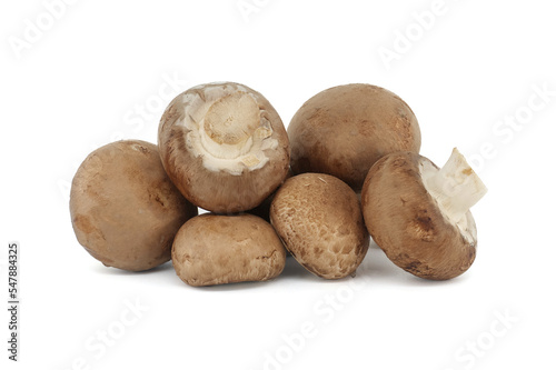 Baby portobellos mushrooms isolated on white