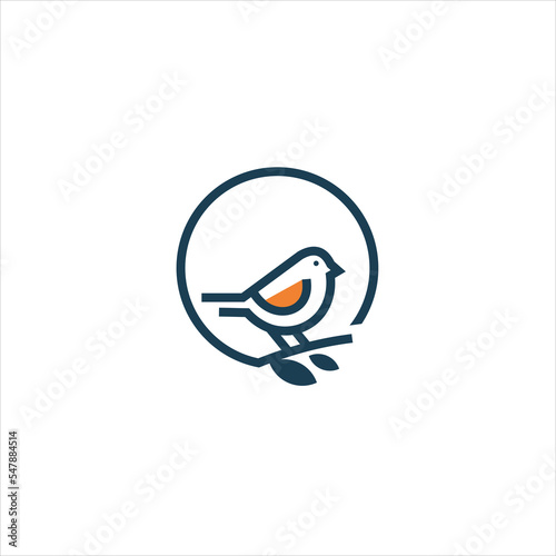 Bird Line Logo Design Vector Template 