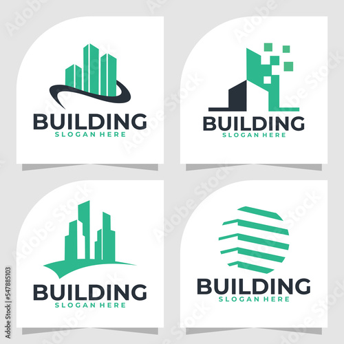set of building logo vector design template