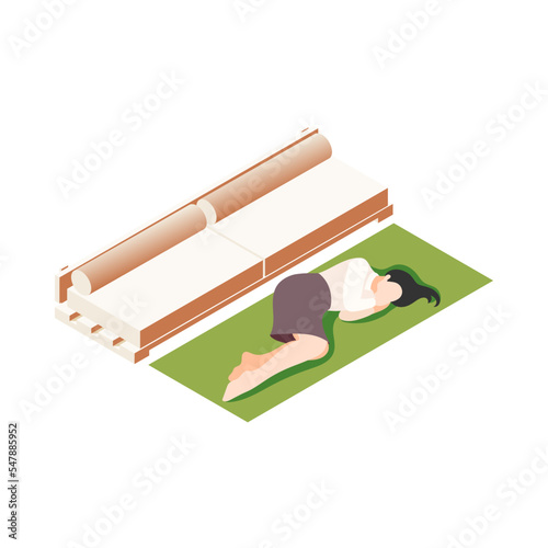 Sleeping On Floor Composition