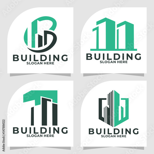set of building logo vector design template