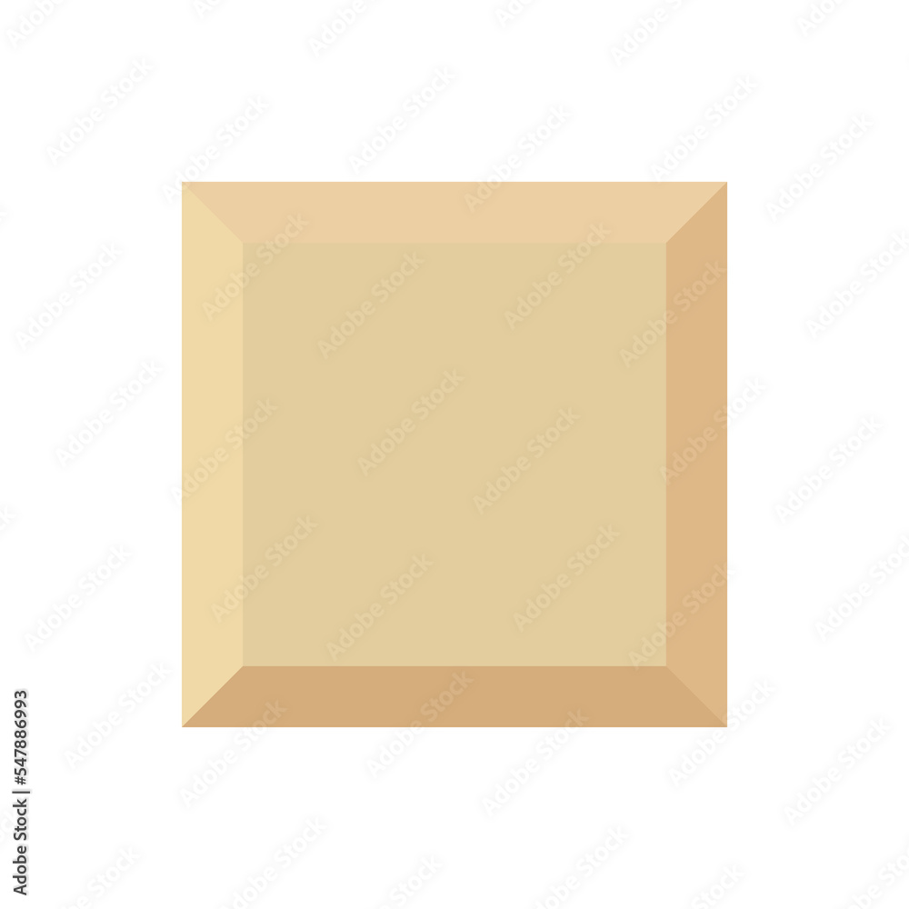 One single square piece of whie milk chocolate. Part chocolate bar. Vector illustration. One single square piece of whie milk chocolate. Part chocolate bar. Vector illustration.