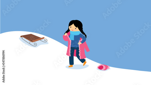 girl undresses in the winter on the street