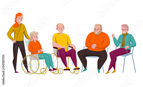 Nursing Elderly Circle Composition