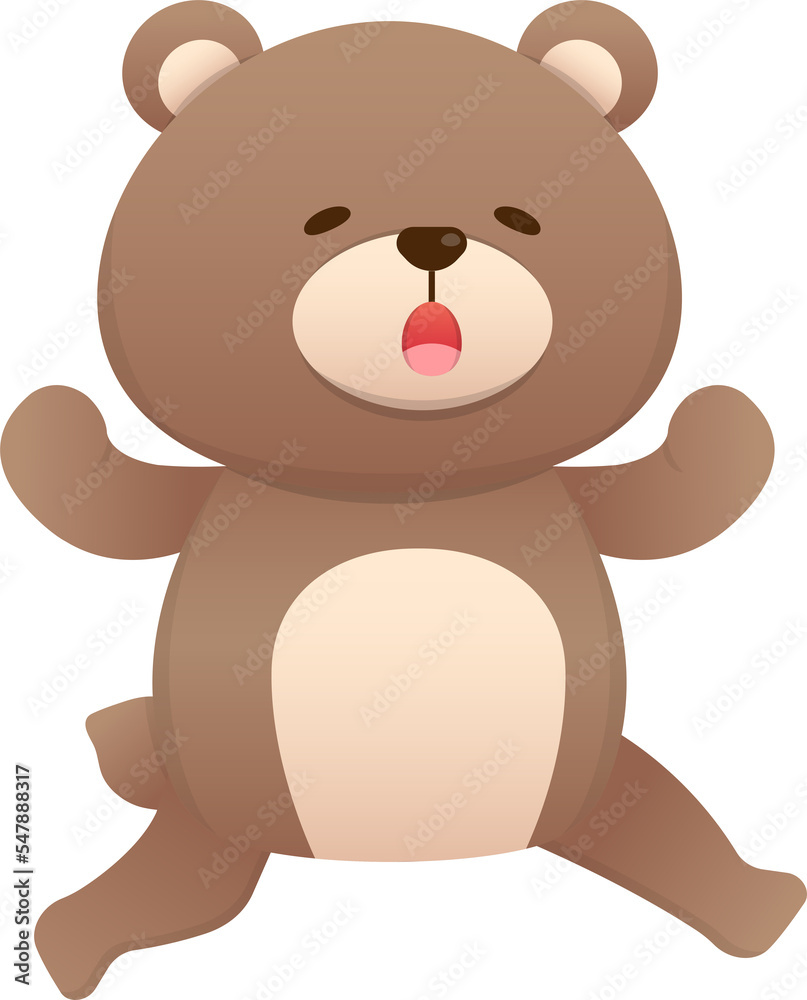 Cute and happy baby bear character mascot, vector cartoon style Cute and happy baby bear character mascot, vector cartoon style