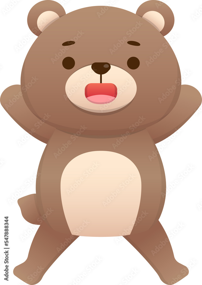 Cute and happy baby bear character mascot, vector cartoon style Cute and happy baby bear character mascot, vector cartoon style