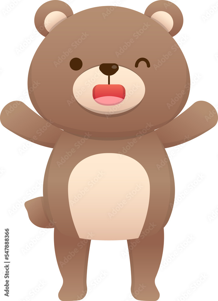 Cute and happy baby bear character mascot, vector cartoon style Cute and happy baby bear character mascot, vector cartoon style