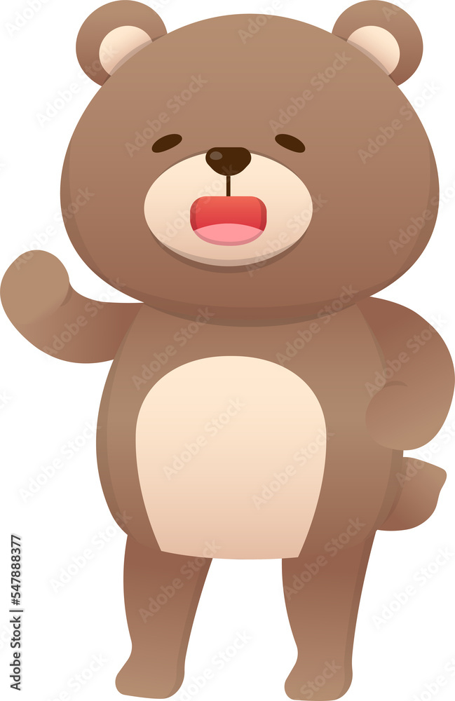 Cute and happy baby bear character mascot, vector cartoon style Cute and happy baby bear character mascot, vector cartoon style