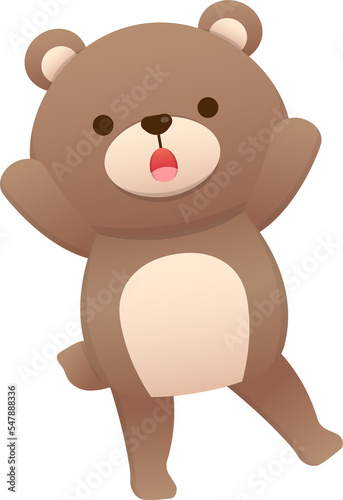 Cute and happy baby bear character mascot  vector cartoon style