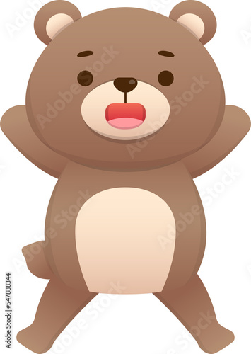 Cute and happy baby bear character mascot  vector cartoon style