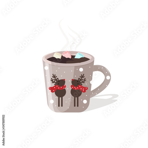a cup of hot cocoa with marshmallows. autumn mood.