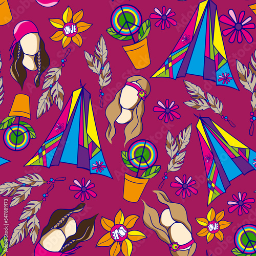 70x style, flower children