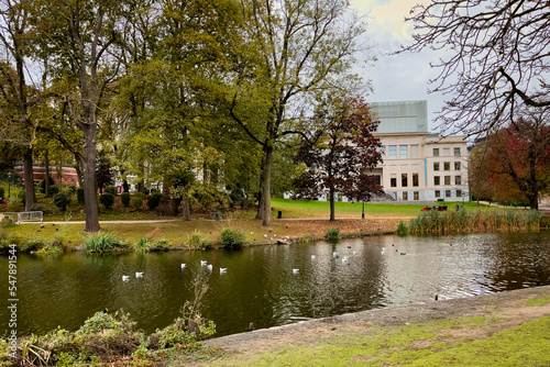 A pond in the Leopold park in Brussels