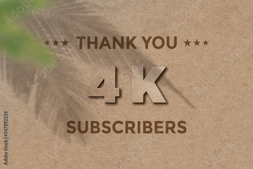 4 K subscribers celebration greeting banner with Card Board Design