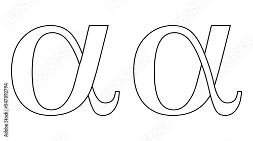 Alpha symbol, icon greek si...