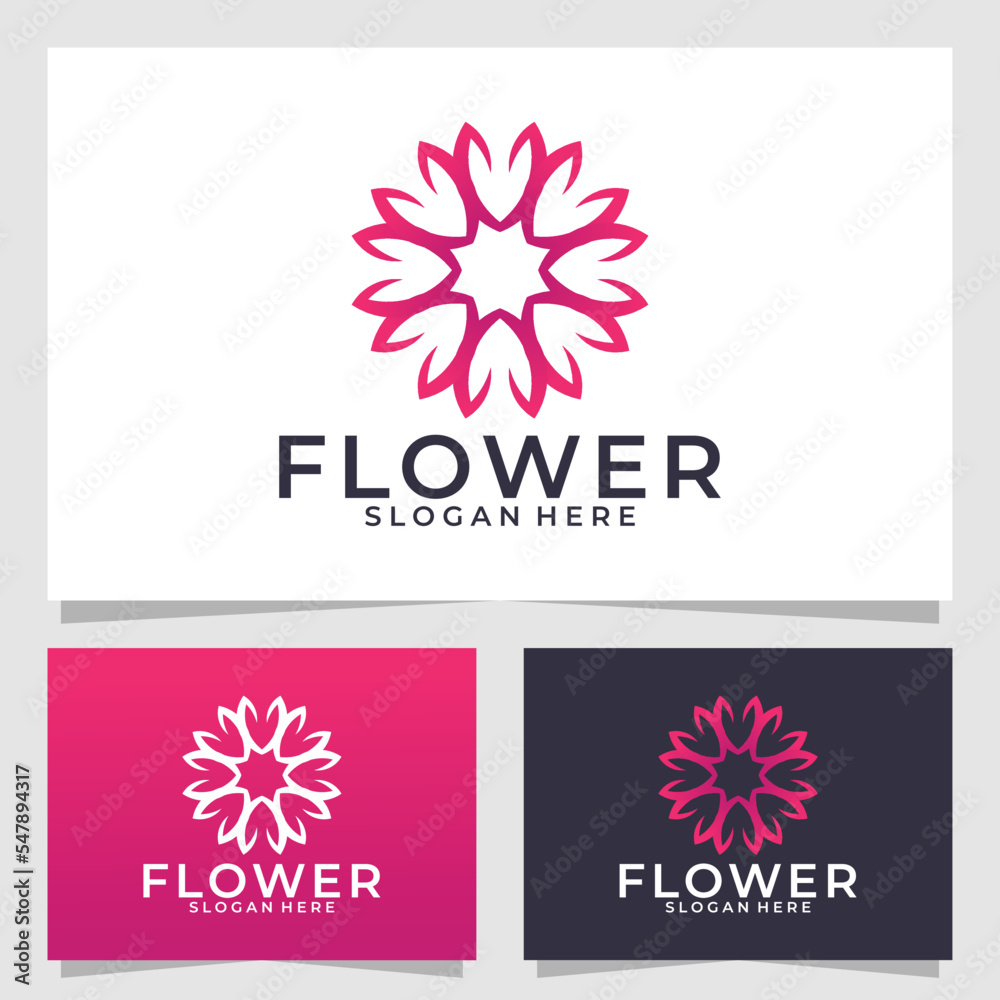 flower logo vector design template