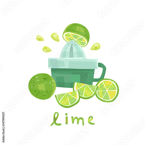 squeezer for lime juice, cut, slice, piece