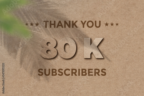 80 K subscribers celebration greeting banner with Card Board Design