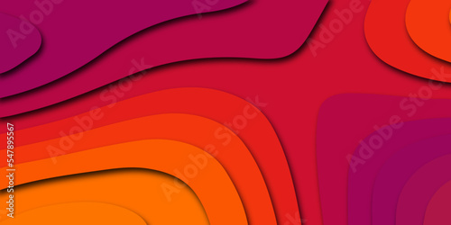 Abstract colorful papercut shapes background and topography map concept. Paper cut style design. Vector illustration.