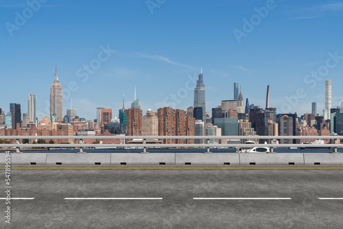 Photography Empty urban asphalt road exterior with city buildings background