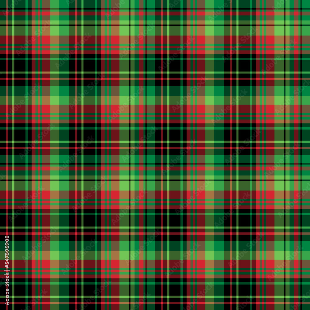 Seamless pattern in exciting black, red and green colors for plaid, fabric, textile, clothes, tablecloth and other things. Vector image. Seamless pattern in exciting black, red and green colors for plaid, fabric, textile, clothes, tablecloth and other things. Vector image.
