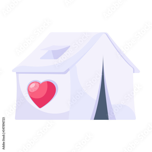 A well-designed 2d icon of donation camp 
