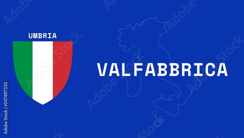 Valfabbrica: Illustration mit dem Ortsnamen der italienischen Stadt Valfabbrica in der Region Umbria photo