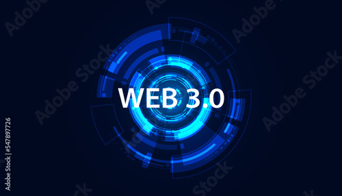 Abstract Technology Circle Digital Futuristic Concept Web 3.0 Semantic Web and Artificial Intelligence Accessing network services personal information Working on a network Decentralized and Blockchain