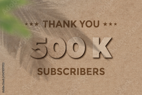 500 K subscribers celebration greeting banner with Card Board Design