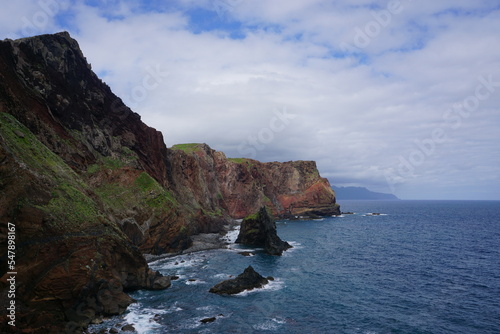 The cliff, reef and sea