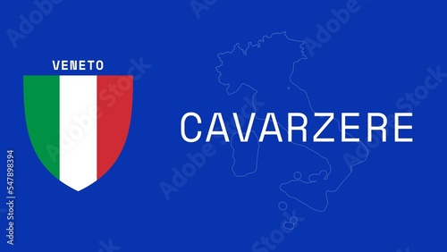 Cavarzere: Illustration mit dem Ortsnamen der italienischen Stadt Cavarzere in der Region Veneto