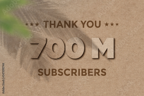 700 Million subscribers celebration greeting banner with Card Board Design