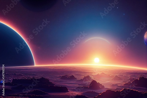 Fototapete sunrise over the earth