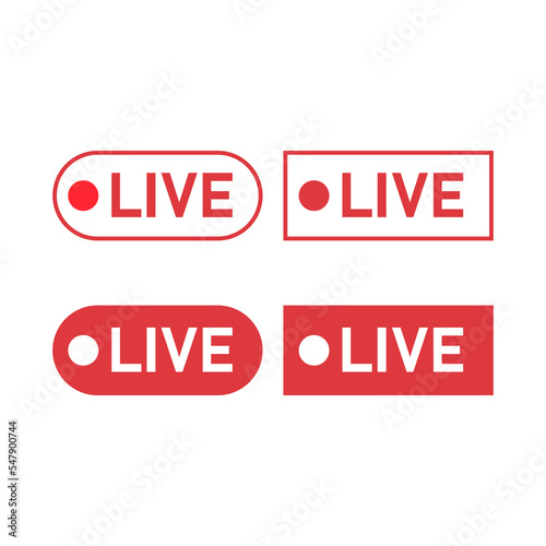 live streaming icon, broadcasting, online stream button, profile live  on white background for banner logo website design
