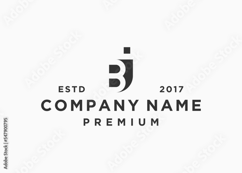 initials letter bi logo design vector illustration template