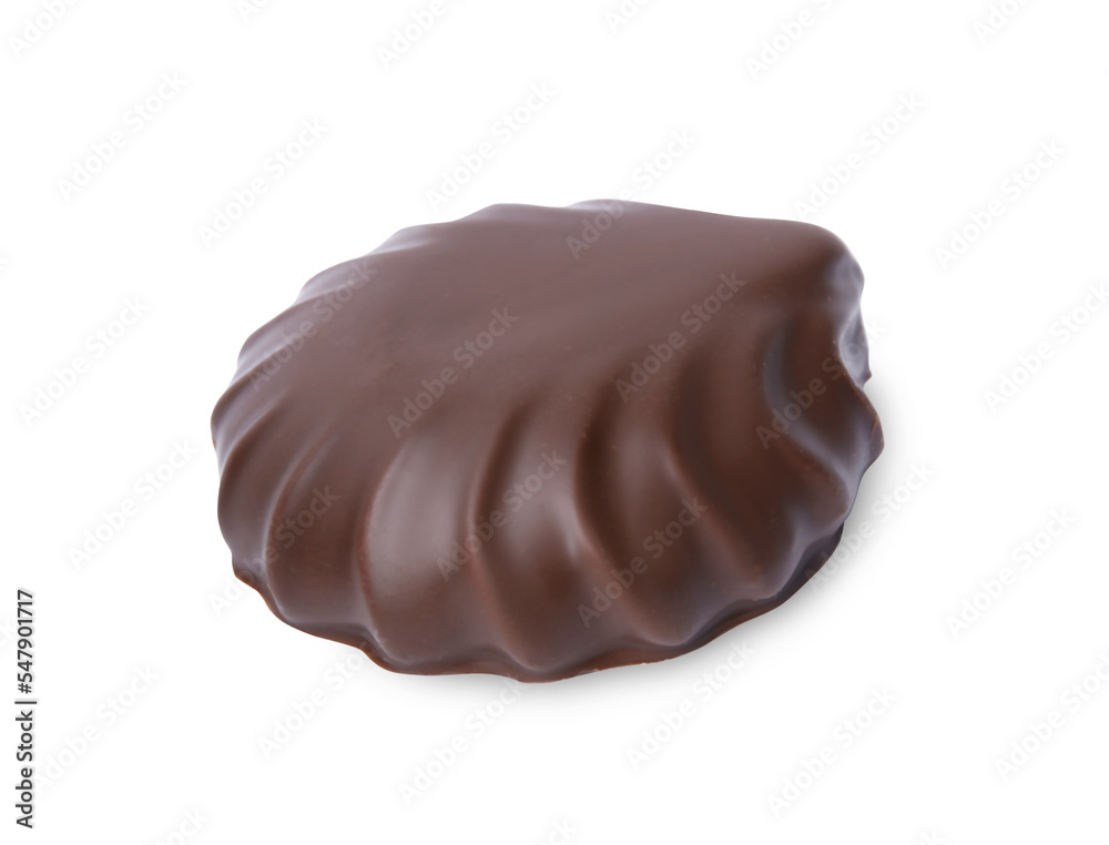 Delicious chocolate covered marshmallow isolated on white Delicious chocolate covered marshmallow isolated on white