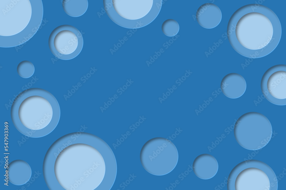 Blue abstract background paper cut design circle wallpaper bubbles monochrome 