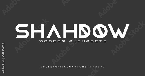Modern Sports tech font typography. MINIMAL vector typeface for a company. Minimal gaming fonts for logo design.
