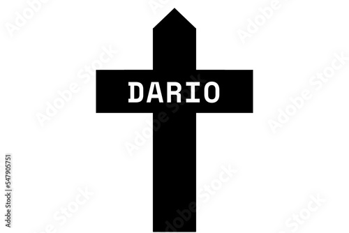 Dario: Illustration eines schwarzen Kreuzes mit dem Vornamen Dario photo