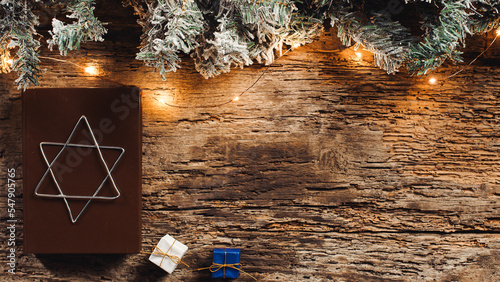 Bilde på lerret hanukkah book and copy space background