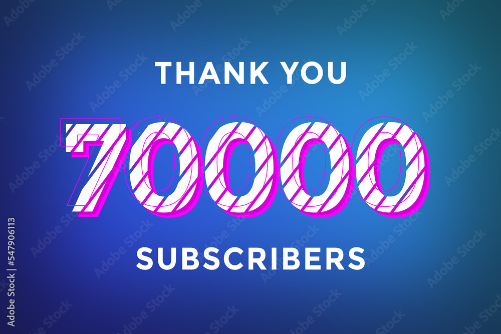 70000 subscribers celebration greeting banner with Stripe Design 70000 subscribers celebration greeting banner with Stripe Design