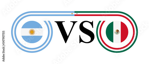 the concept of argentina vs mexico. vector illustration isolated on white background