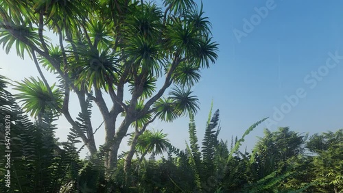 It expresses the rain that pours on a sunny day in the tropics.