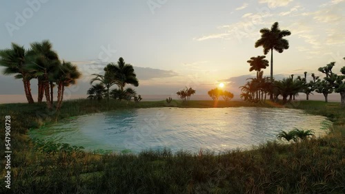It is a space created by imagining an oasis in the desert. It also feels like a vacation spot