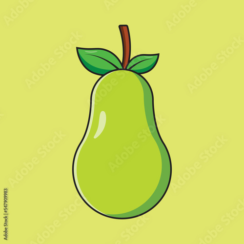 Vector illustration of colored pears