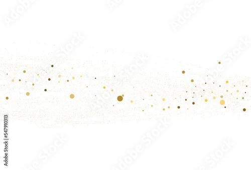 Gold dust, light gold glitter round confetti background.